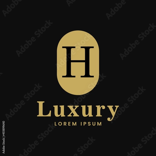 simple alphabet logo luxury concept with ellipse combination