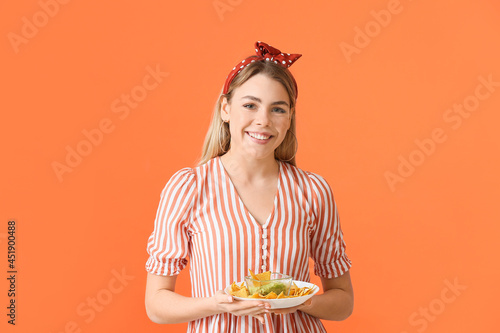 Beautiful young woman with ...