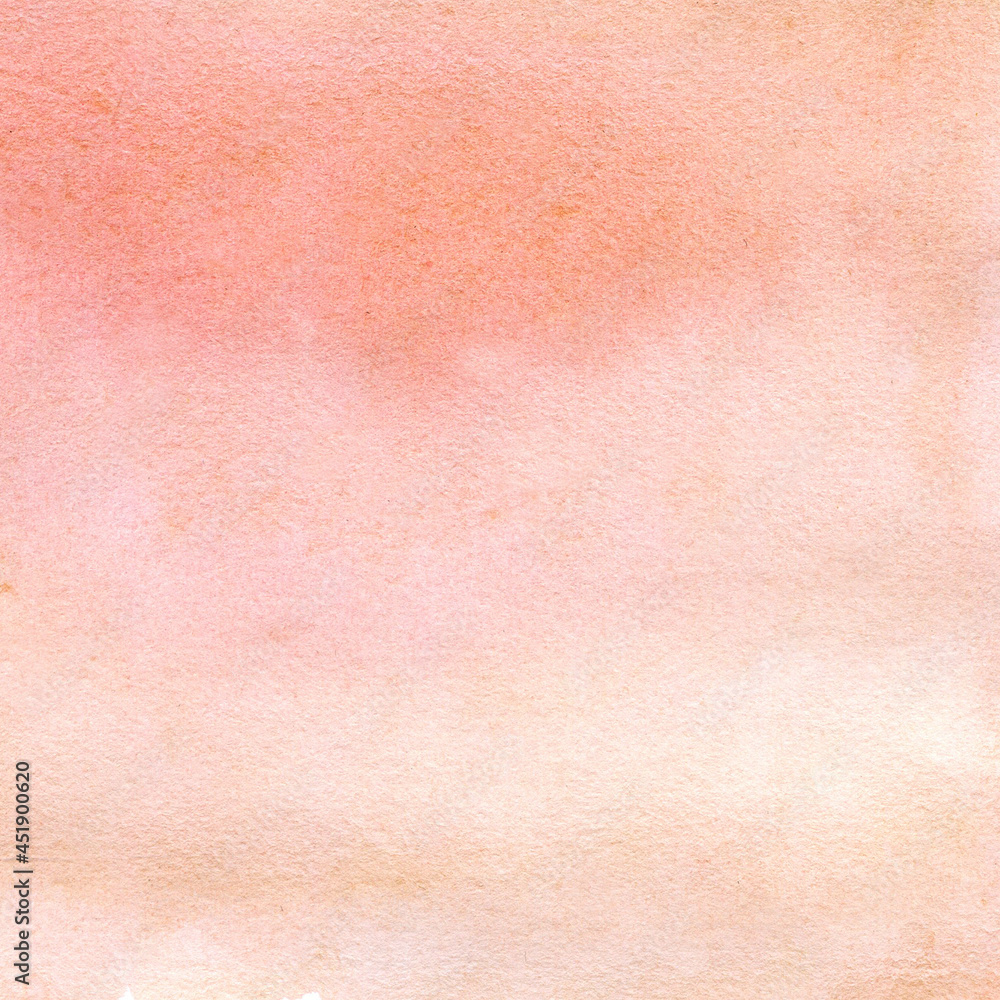 Peach watercolor background with spots, dots, blurred circles.Hand-drawn watercolor illustration Peach watercolor background with spots, dots, blurred circles.Hand-drawn watercolor illustration