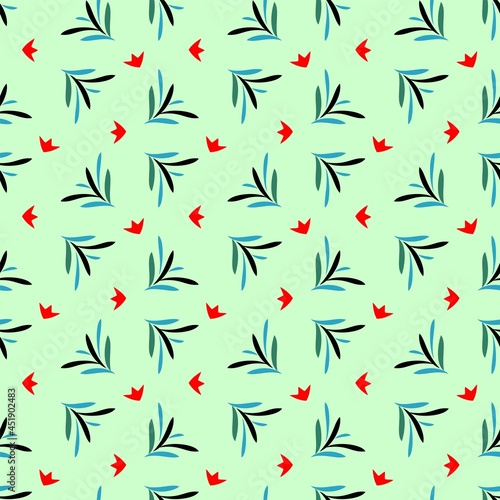 Fabric design. Vector floral spring pattern. Flowers for textile print
