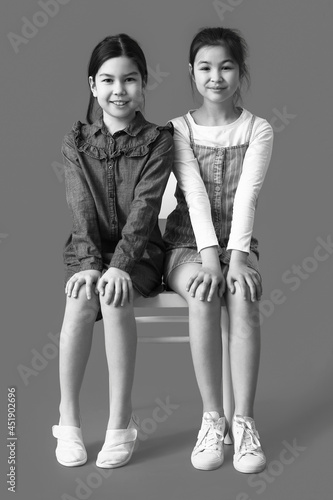 Black and white portrait of...