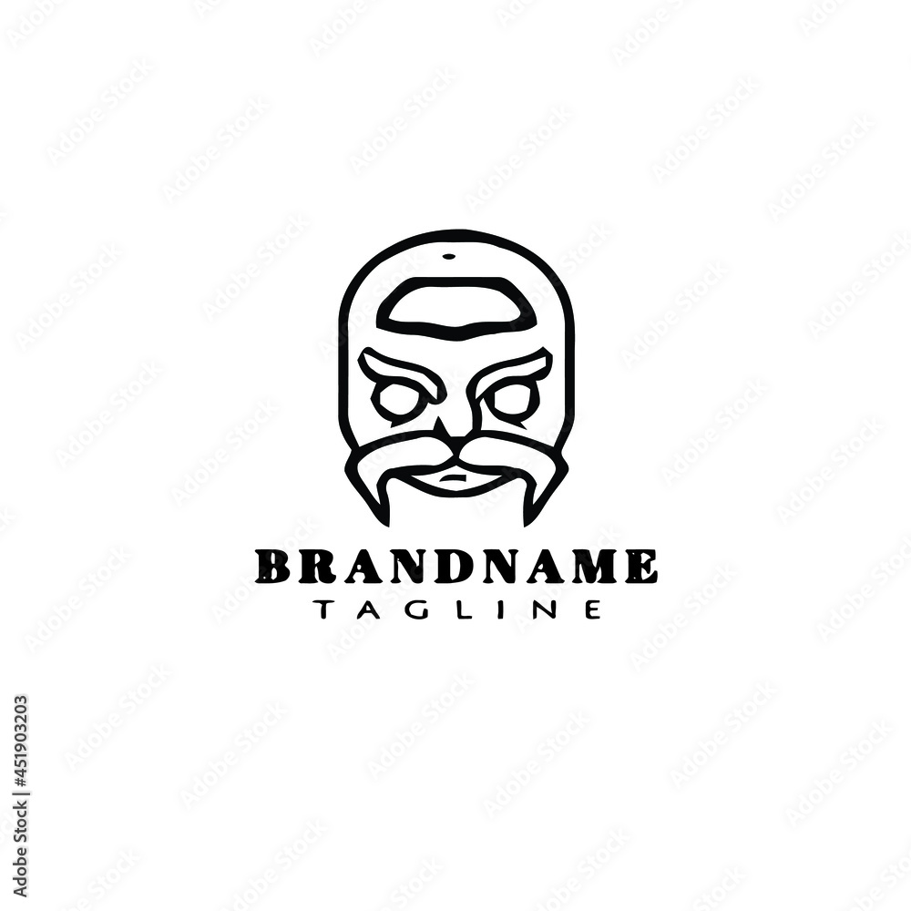 viking face or people cartoon logo icon design template black vector viking face or people cartoon logo icon design template black vector