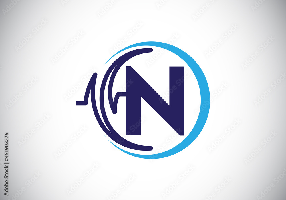 Initial N monogram alphabet with health Pulse. Heartbeat logo icon design vector. Font emblem. Logo for medical or health business, and company identity Initial N monogram alphabet with health Pulse. Heartbeat logo icon design vector. Font emblem. Logo for medical or health business, and company identity