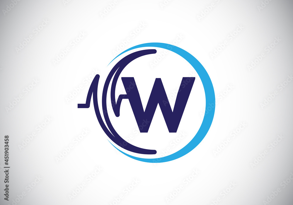 Initial W monogram alphabet with health Pulse. Heartbeat logo icon design vector. Font emblem. Logo for medical or health business, and company identity Initial W monogram alphabet with health Pulse. Heartbeat logo icon design vector. Font emblem. Logo for medical or health business, and company identity