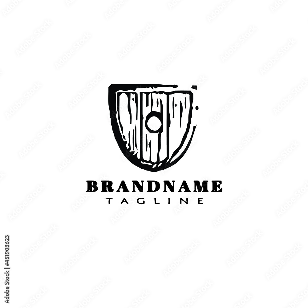 barbarian shield cartoon logo icon design template black cute illustration barbarian shield cartoon logo icon design template black cute illustration