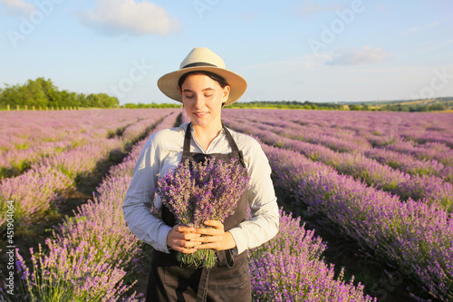 Female farmer with lavender...