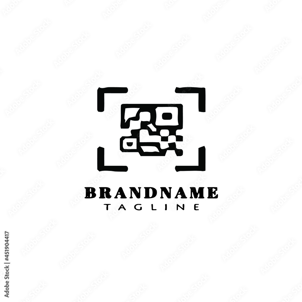 barcode scanners cartoon logo icon concept template black vector illustration barcode scanners cartoon logo icon concept template black vector illustration