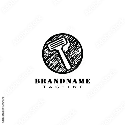 cute beard trimmer logo icon design template vector illustration