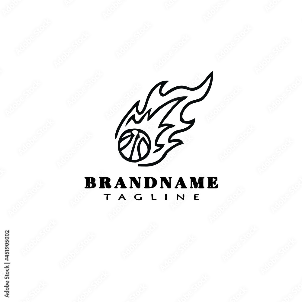 Fototapeta premium basketball on fire logo icon design template illustration