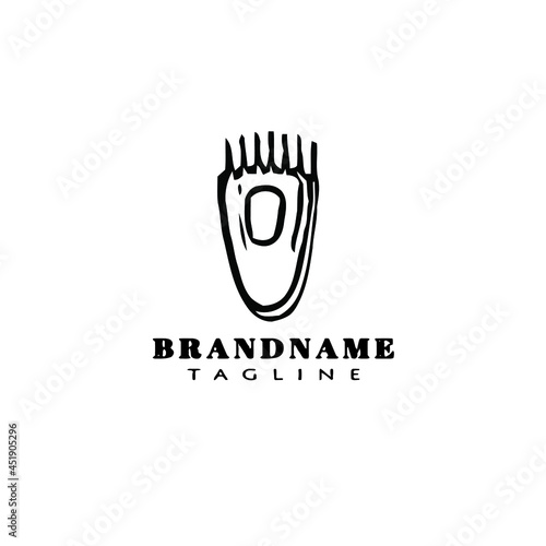 hair clippers logo cartoon black icon vector illustration