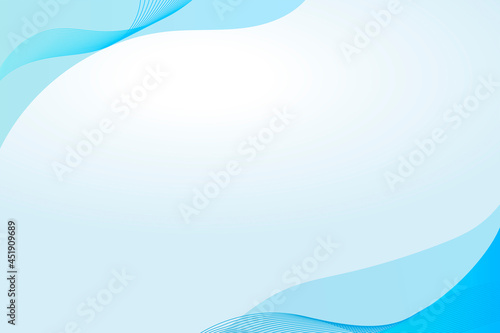 Cerulean blue curve frame template vector