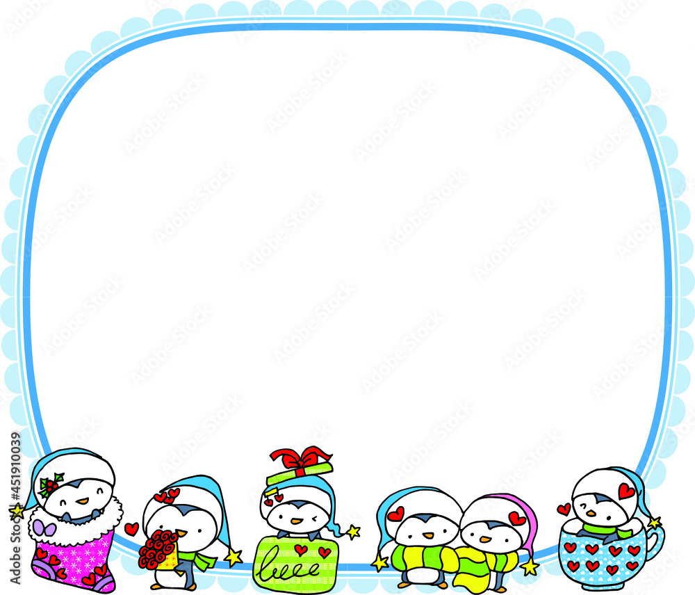 Vector illustration cute cartoon penguin series background frame card Vector illustration cute cartoon penguin series background frame card