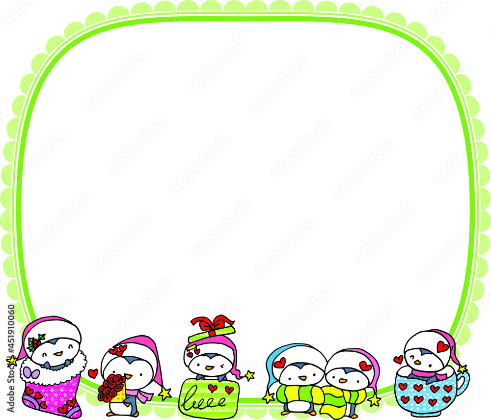Vector illustration cute cartoon penguin series background frame card Vector illustration cute cartoon penguin series background frame card