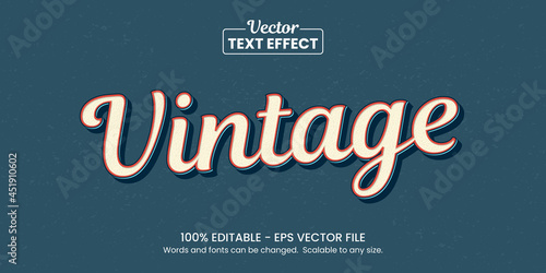 Retro Vintage text effect, editable text effect