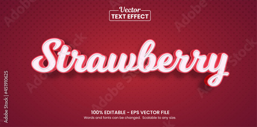 Strawberry fruit text effect, Editable text effect
