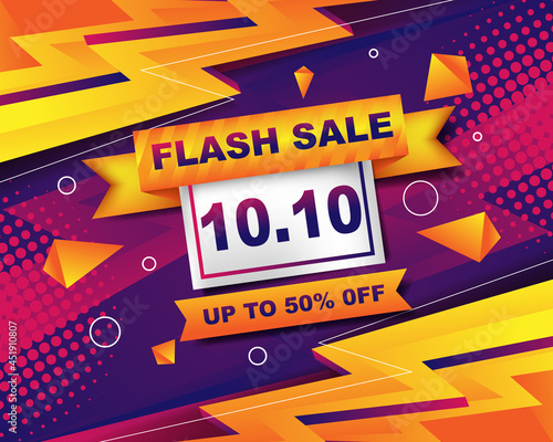 Flash Sale banner background template for 10.10 sale event
