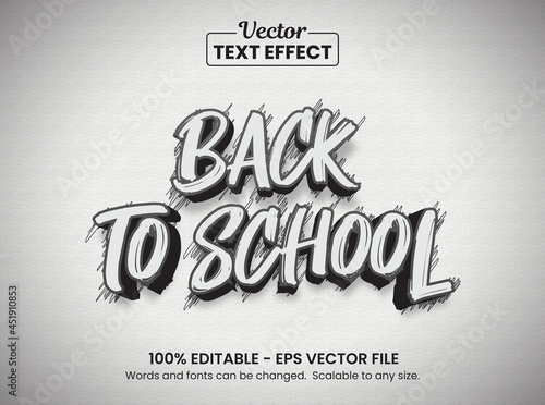 Back to school sketch text effect, Editable text effect