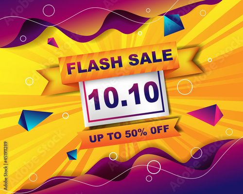 Flash Sale banner background template for 10.10 sale event
