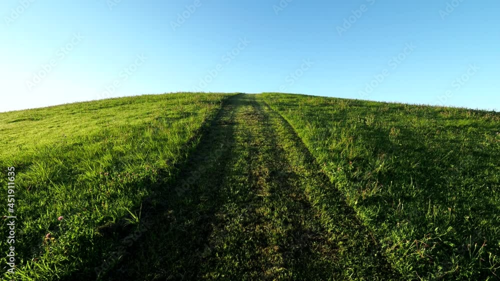 Tokyo,Japan - August 20, 2021: A path to hilltop in the morning
Tokyo,Japan - August 20, 2021: A path to hilltop in the morning