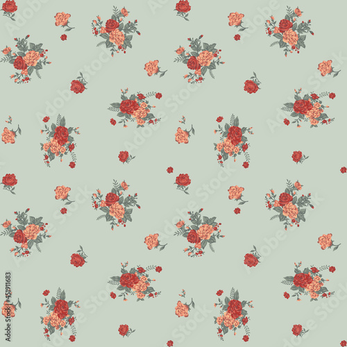 Classy Rose Digital Papers, Seamless Patterns, Flower Bouquet illustration, 12 inches