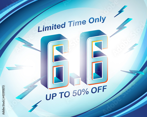 Flash Sale banner background template for 6.6 sale event
