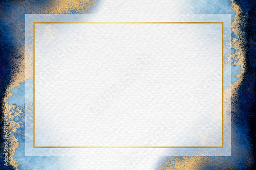 Blank golden rectangle frame vector