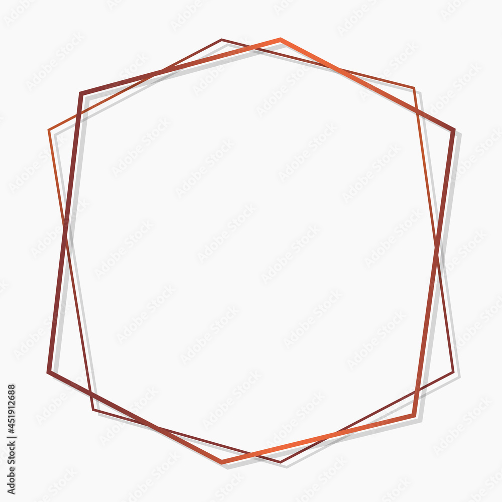 Bronze hexagon frame on white background template Bronze hexagon frame on white background template