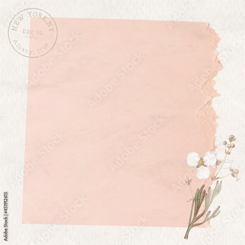 Bulltongue arrowhead on crumpled ripped pink paper background vector