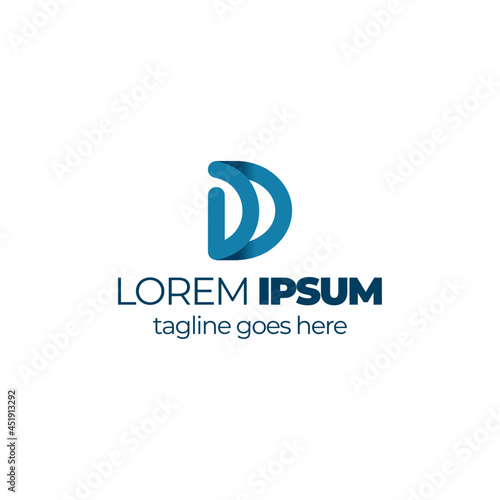 The D double initial logo vector.