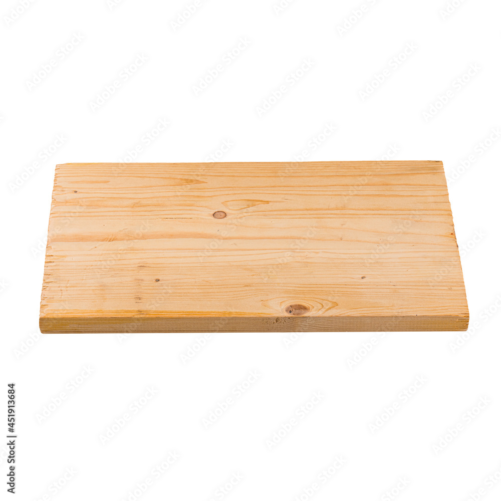 Isolated wooden cutting board on a white background