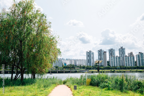 Canvas Print Nodeulseom island Han river park in Seoul, Korea