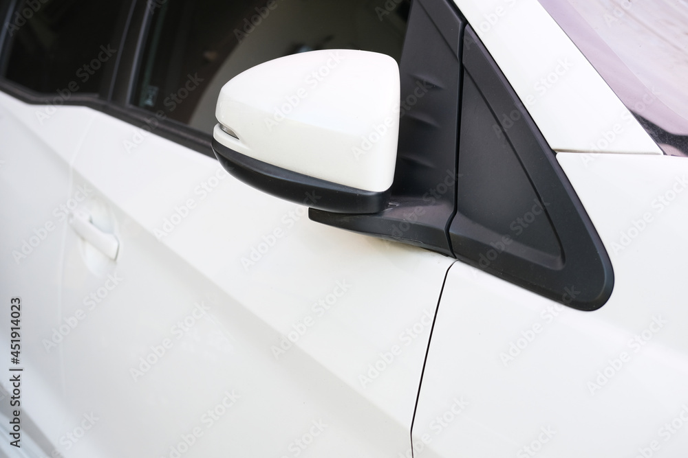 Closeup detail of car side mirror Closeup detail of car side mirror