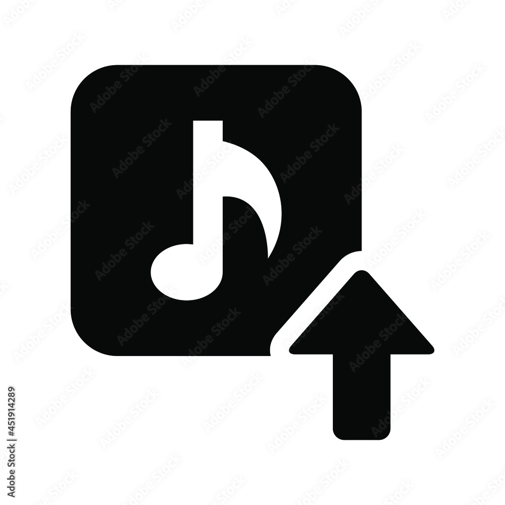 Music upload icon vector graphic Music upload icon vector graphic