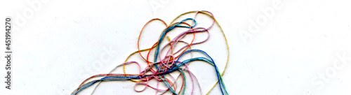 фотографія Multicolor tangled color needlecraft silk cord