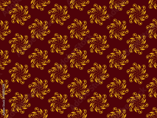 Vintage gold seamless ethnic pattern pattern background, beautiful, suitable for fabric patterns and other textile industries.