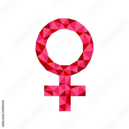 Polygonal geometric crystal female symbol suitable for logo, button, jewel, best award.
