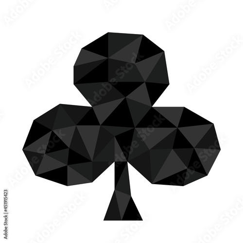 Polygonal geometric crystal poker clubs symbol suitable for logo, button, jewel, best award.
