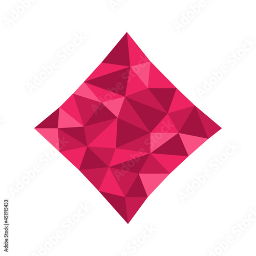 Polygonal geometric crystal poker diamond symbol suitable for logo, button, jewel, best award.
