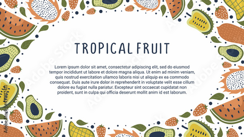 Tropical fruits background ...