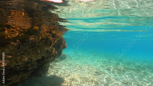 Underwater seascape of Aegean Sea. Near Marmaris, Turkey. Sedir Island 