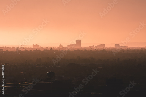 sunset over the city