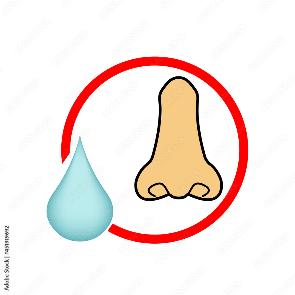 Runny nose icon isolated on white background illustration. Runny nose icon isolated on white background illustration.