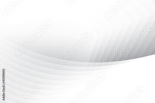 Abstract white and gray color, modern design background with geometric shape and halftone effect. Vector illustration.