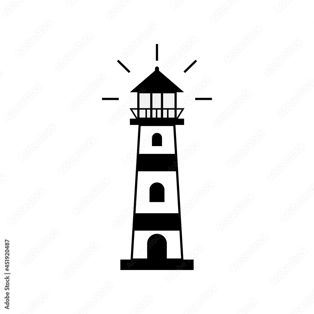 Lighthouse icon design illustration template Lighthouse icon design illustration template
