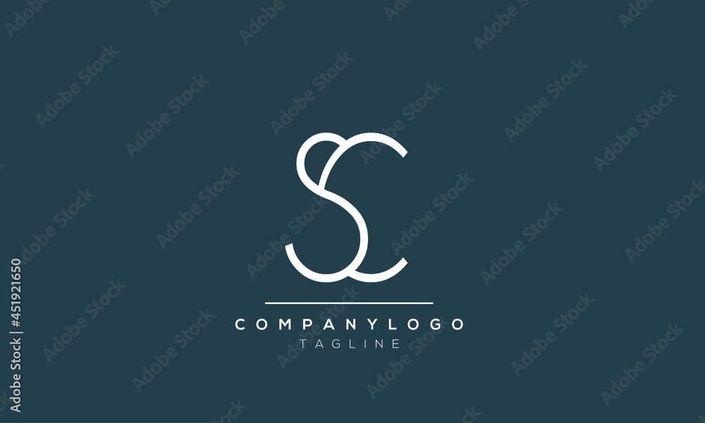 Fototapeta premium Abstract Letter Initial CS SC Vector Logo Design Template.