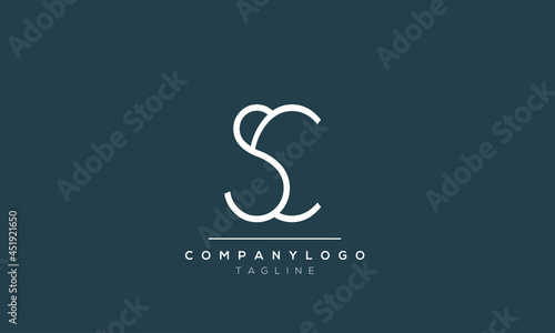 Abstract Letter Initial CS SC Vector Logo Design Template.