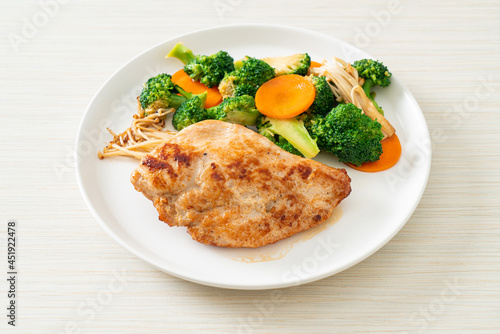 grilled chicken steak with vegetable