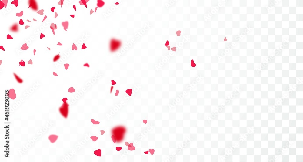 Beautiful red confetti in heart shape  isolated on white background