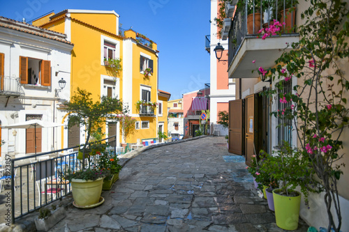 A narrow street in San Nicola Arcella, an old town in the Calabria region of Italy.