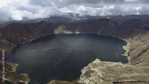 Quilotoa Lake aereal view,  in the meadle of he ecuaorian andes 
Elevation: 3,914 m
Prominence: 155 m
Last eruption: 1280 photo